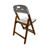 Conjunto De Mesa Dobravel De Madeira 70x70 Elegance Com 4 Cadeiras Mel Polipropileno Branco - 3