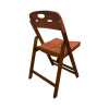 Conjunto De Mesa Dobravel De Madeira 70x70 Elegance Com 4 Cadeiras Mel Polipropileno Laranja - 3