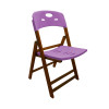 Conjunto De Mesa Dobravel De Madeira 70x70 Elegance Com 4 Cadeiras Mel Polipropileno Roxo - 2