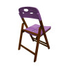 Conjunto De Mesa Dobravel De Madeira 70x70 Elegance Com 4 Cadeiras Mel Polipropileno Roxo - 3