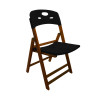 Conjunto De Mesa Dobravel De Madeira 70x70 Elegance Com 4 Cadeiras Mel Polipropileno Preto - 2