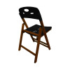 Conjunto De Mesa Dobravel De Madeira 70x70 Elegance Com 4 Cadeiras Mel Polipropileno Preto - 3