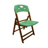Conjunto De Mesa Dobravel De Madeira 70x70 Elegance Com 4 Cadeiras Mel Polipropileno Verde - 2