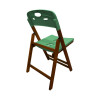 Conjunto De Mesa Dobravel De Madeira 70x70 Elegance Com 4 Cadeiras Mel Polipropileno Verde - 3