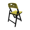 Conjunto De Mesa Dobravel De Madeira 70x70 Elegance Com 4 Cadeiras Preto Polipropileno Amarelo - 3
