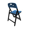 Conjunto De Mesa Dobravel De Madeira 70x70 Elegance Com 4 Cadeiras Preto Polipropileno Azul - 3