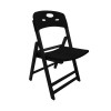 Jogo De Mesa Dobravel De Madeira 70x70 Elegance Com 4 Cadeiras Preto Polipropileno Preto - 2