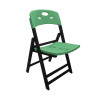 Kit Com 6 Cadeiras Dobraveis De Madeira Elegance Preto Polipropileno Verde - 2