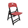 Conjunto De Mesa Dobravel De Madeira 70x70 Elegance Com 4 Cadeiras Preto Polipropileno Vermelho - 2