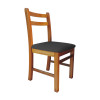Jogo De Mesa De Madeira Fixo Floripa 1,20x70 Natural Pé H Com 4 Cadeiras Estofado Preto