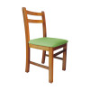 Conjunto De Mesa De Madeira Fixo Floripa 1,20x70 Natural Pé H Com 4 Cadeiras Estofado Verde