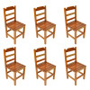 Kit 6 Cadeiras Fixa De Madeira Paulista Com Assento Ripado  Natural - 1