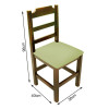 Cadeira Fixa De Madeira Paulista Com Assento Estofado Verde - Imbuia