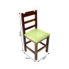 Conjunto De Mesa De Madeira Fixo Paulista 70x70 Imbuia Com 4 Cadeiras Estofado Verde - 2