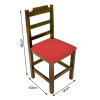 Cadeira Fixa De Madeira Paulista Com Assento Estofado Vermelho - Imbuia