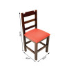 Jogo De Mesa De Madeira Fixo Paulista 120x70 Imbuia Com 4 Cadeiras Estofado Vermelho