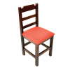Jogo De Mesa De Madeira Fixo Paulista 70x70 Imbuia Com 4 Cadeiras Estofado Vermelho - 3