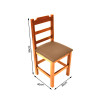 Conjunto De Mesa De Madeira Fixo Paulista 70x70 Natural Com 4 Cadeiras Estofado Marrom - 2