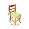 Conjunto De Mesa De Madeira Fixo Paulista 70x70 Natural Com 4 Cadeiras Estofado Verde - 2