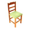 Jogo De Mesa De Madeira Fixo Paulista 70x70 Natural Com 4 Cadeiras Estofado Verde - 3