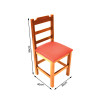 Conjunto De Mesa De Madeira Fixo Paulista 70x70 Natural Com 4 Cadeiras Estofado Vermelho - 2