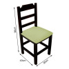 Cadeira Fixa De Madeira Paulista Com Assento Estofado Verde - Preto