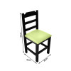 Conjunto De Mesa De Madeira Fixo Paulista 70x70 Preto Com 4 Cadeiras Estofado Verde - 2
