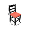Conjunto De Mesa De Madeira Fixo Paulista 70x70 Preto Com 4 Cadeiras Estofado Vermelho - 2