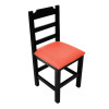 Jogo De Mesa De Madeira Fixo Paulista 70x70 Preto Com 4 Cadeiras Estofado Vermelho - 3