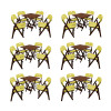 Kit Com 6 Jogos De Mesa Dobravel De Madeira 70x70 Elegance Com 4 Cadeiras Imbuia Polipropileno Amare - 1
