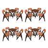 Kit Com 4 Jogos De Mesa Dobravel De Madeira 70x70 Elegance Com 4 Cadeiras Imbuia Polipropileno Laran - 1