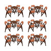 Kit Com 6 Jogos De Mesa Dobravel De Madeira 70x70 Elegance Com 4 Cadeiras Imbuia Polipropileno Laran - 1
