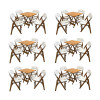 Kit Com 6 Jogos De Mesa Dobravel De Madeira 70x70 Elegance Com 4 Cadeiras Mel Polipropileno Branco - 1