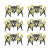 Kit Com 6 Jogos De Mesa Dobravel De Madeira 70x70 Elegance Com 4 Cadeiras Preto Polipropileno Amarel - 1