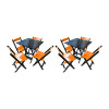 Kit 2 Mesas De Madeira Dobrável Preto 70x70 Com 4 Cadeiras Dobráveis Laranja - 1