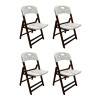 Kit Com 4 Cadeiras Dobraveis De Madeira Elegance Imbuia Polipropileno Branco - 1