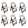 Kit Com 6 Cadeiras Dobraveis De Madeira Elegance Imbuia Polipropileno Branco - 1