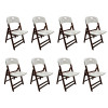 Kit Com 8 Cadeiras Dobraveis De Madeira Elegance Imbuia Polipropileno Branco - 1