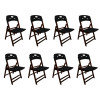 Kit Com 8 Cadeiras Dobraveis De Madeira Elegance Imbuia Polipropileno Preto - 1