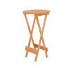 Jogo Bistro De Madeira Dobravel Redondo 55cm Diametro Com 2 Cadeiras Natural Estofado Marrom - 2