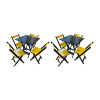Kit 2 Mesas De Madeira Dobrável Preto 70x70 Com 4 Cadeiras Dobráveis Amarelo - 1