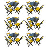 Kit 6 Mesas De Madeira Dobrável Preto 70x70 Com 4 Cadeiras Dobráveis Amarelo - 1