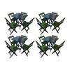 Kit 4 Mesas De Madeira Dobrável Preto 70x70 Com 4 Cadeiras Dobráveis Verde - 1