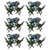 Kit 6 Mesas De Madeira Dobrável Preto 70x70 Com 4 Cadeiras Dobráveis Verde - 1