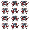 Kit 12 Mesas De Madeira Dobrável Preto 70x70 Com 4 Cadeiras Dobráveis Vermelho - 1
