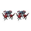 Kit 2 Mesas De Madeira Dobrável Preto 70x70 Com 4 Cadeiras Dobráveis Vermelho - 1