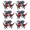 Kit 6 Mesas De Madeira Dobrável Preto 70x70 Com 4 Cadeiras Dobráveis Vermelho - 1