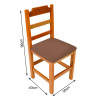 Cadeira Fixa De Madeira Paulista Com Assento Estofado Marrom - Natural - 2