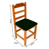 Cadeira Fixa De Madeira Paulista Com Assento Estofado Preto - Natural - 2