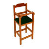 Cadeira Bebe De Madeira Com Trava Com Assento Estofado Preto - Natural